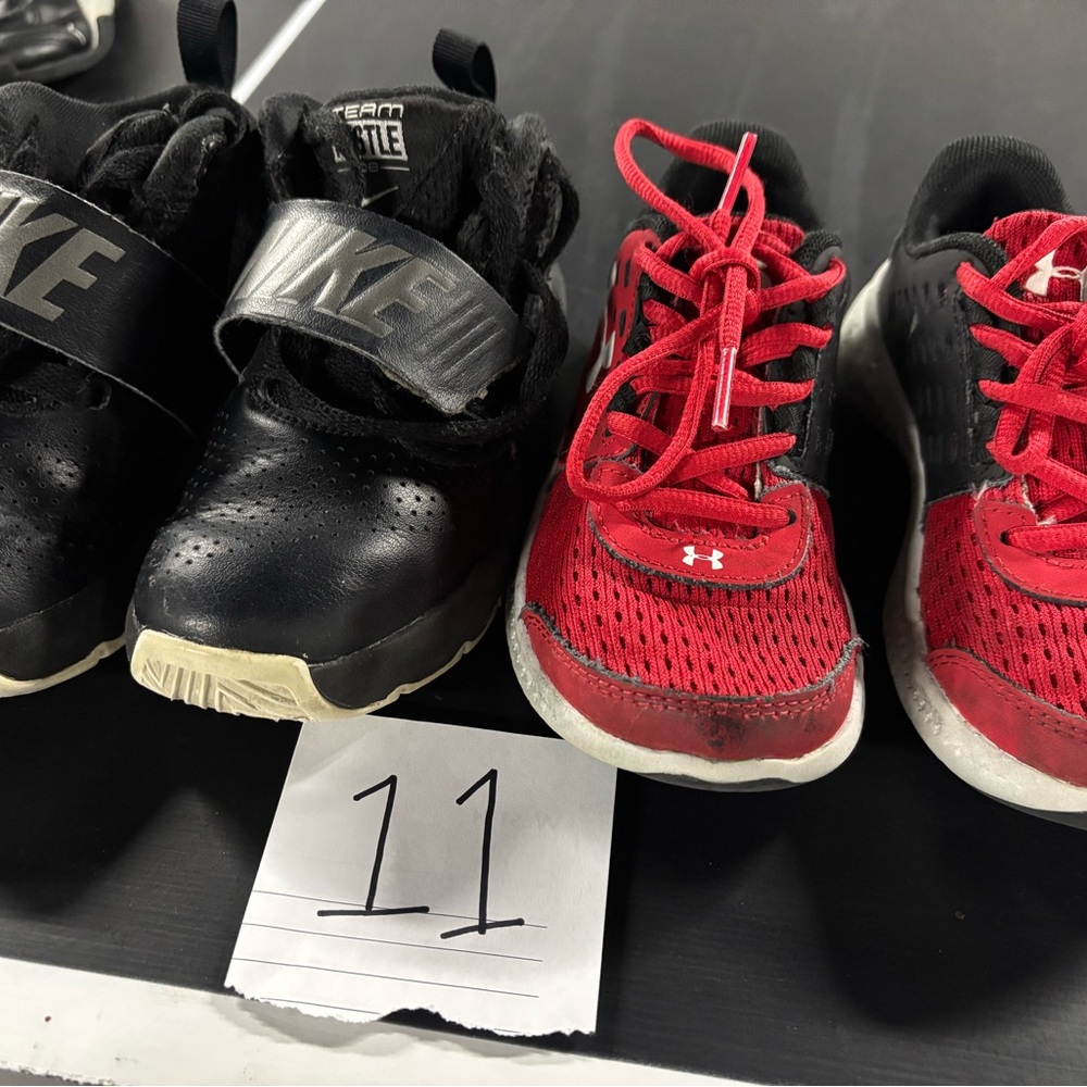 Nike and Under Armour Kids Shoes - Black and Red